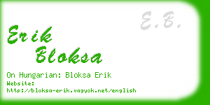 erik bloksa business card